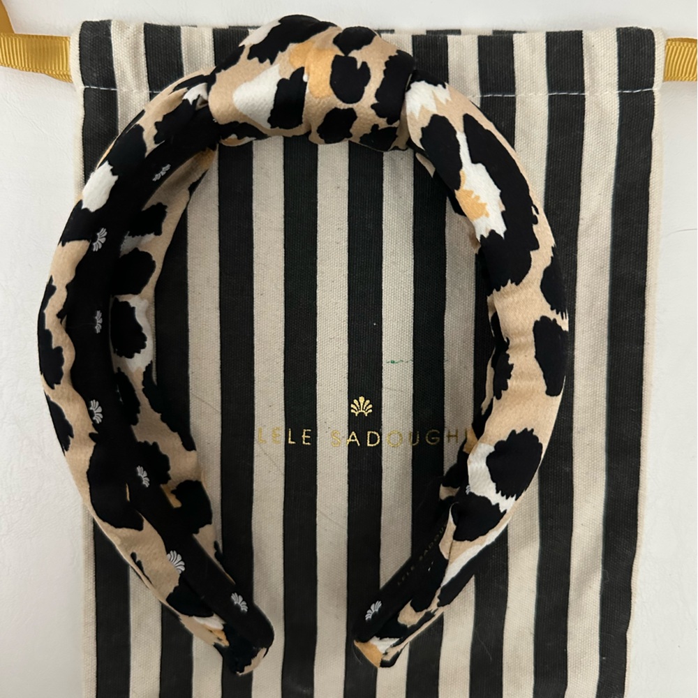 Lele Sadoughi Silk Leopard Print Headband